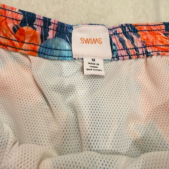 NWOT Swims Bari Jellyfish Swim Shorts Men's Medium Blue Elastic Drawstring Waist - Picture 9 of 14